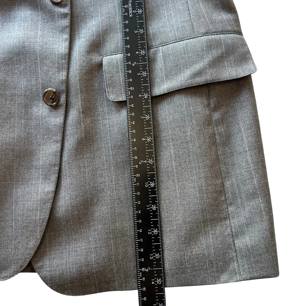 Brooks Brothers Blazer Mens 42R Gray Pinstripe Pure Wool 2Button Suit Jacket USA